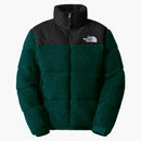 La faccia nord High Pile 600 riempimento degli uccelli acquatici riciclati lungo la giacca Nupse Ponderosa Green