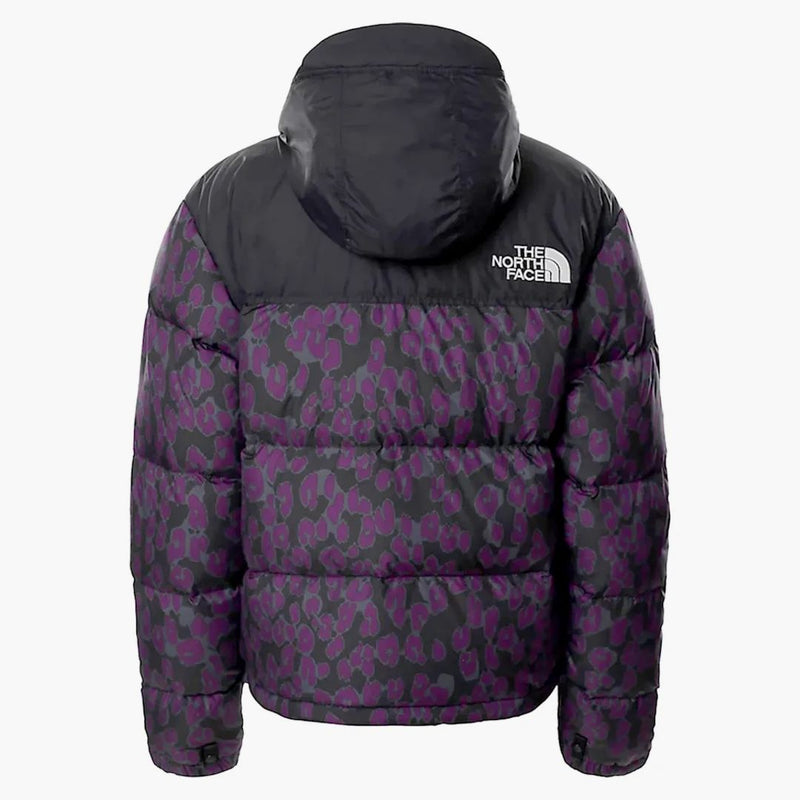 The North Face Womens 1996 Printed Retro Nupse 700 Fill Packable Jacket Gravity Purple Leopard Print