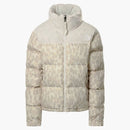 The North Face Womens 1996 Printed Retro NUPTSE 700 Fill Packable Jacket Silver Gray Leopard Print-Gardenia White
