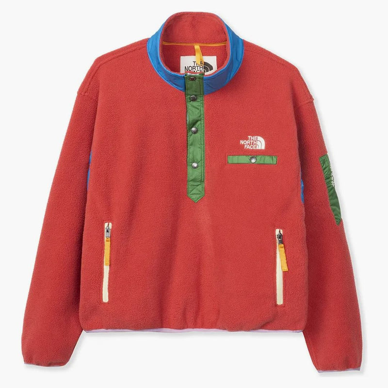 North Face X Brain Dead 89 Placket Pullover Fleece Sunbaked Red