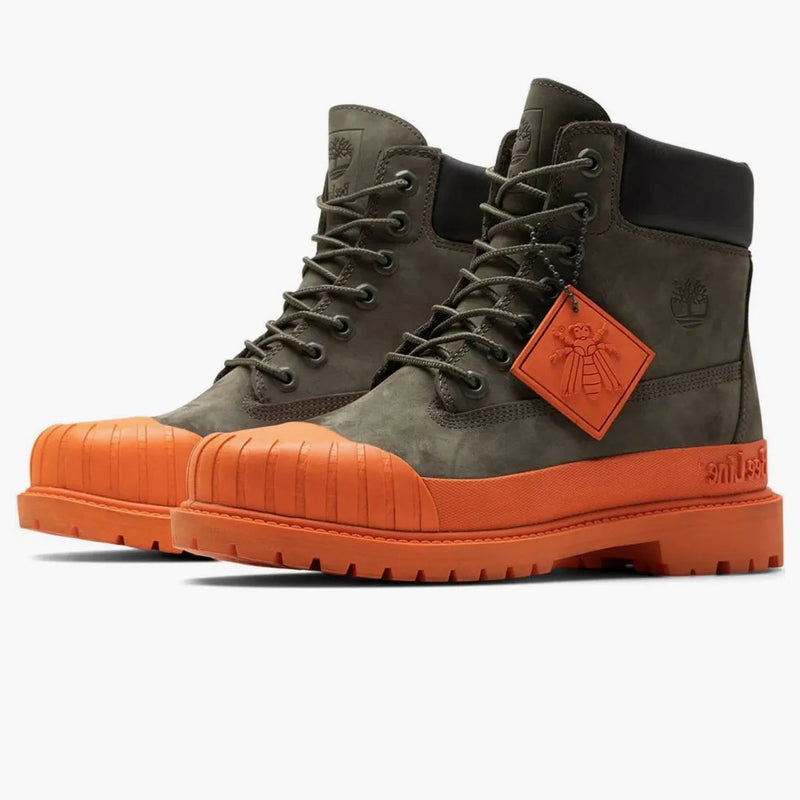 Timberland 6 "Boot Premium Bee Line Rubber Toe Wp Dark Green Orange (Women's)