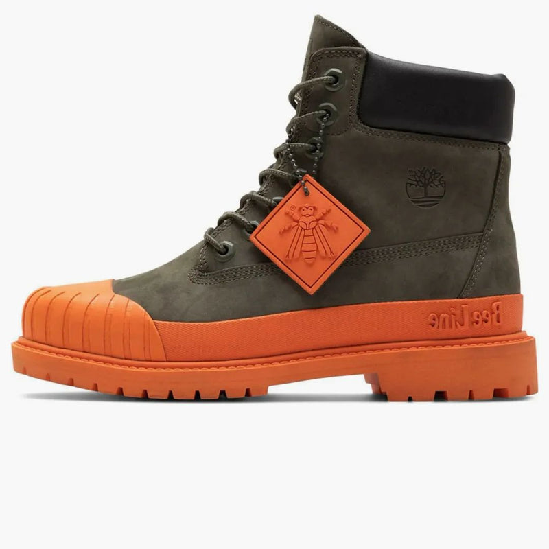 Timberland 6 "Boot Premium Bee Line Rubber Toe Wp Dark Green Orange (Women's)