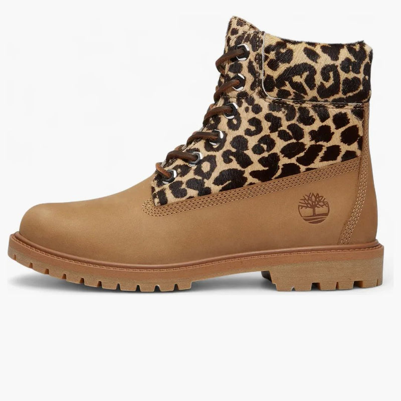 Timberland 6" Premium Boot Leopard Print Beige Nubuck (women's)