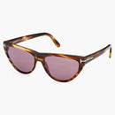 Tom Ford Amber Cat Eye Solglasögon Havana/Violet (FT0990-55Y-56)