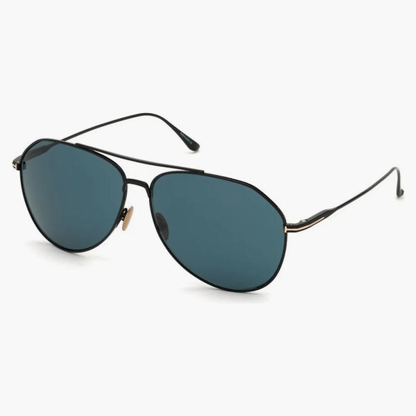 Tom Ford Cyrus Aviator Solglasögon Black/Blue (FT0747-01V-62)