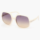 Tom Ford Delphine geometriska solglasögon elfenben/violet (FT0992-25Z-60)