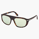 Tom Ford Edward Square Sunglasses Havana/Green (FT1002-52N-58)