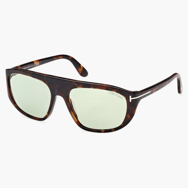 Tom Ford Edward Square Solglasögon Havana/Green (FT1002-52N-58)