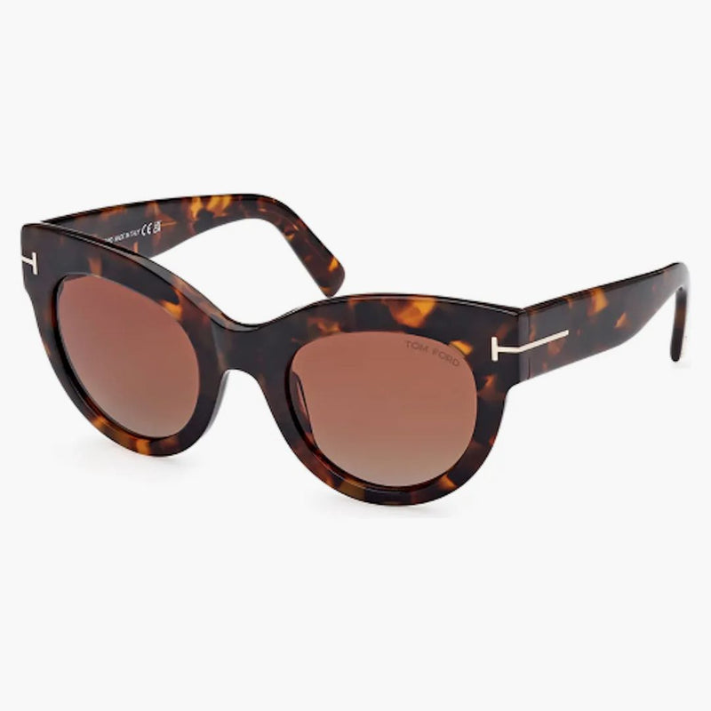 Tom Ford Lucilla Cat Eye Solglasögon Havana/Bordeaux (FT1063-52T-51)