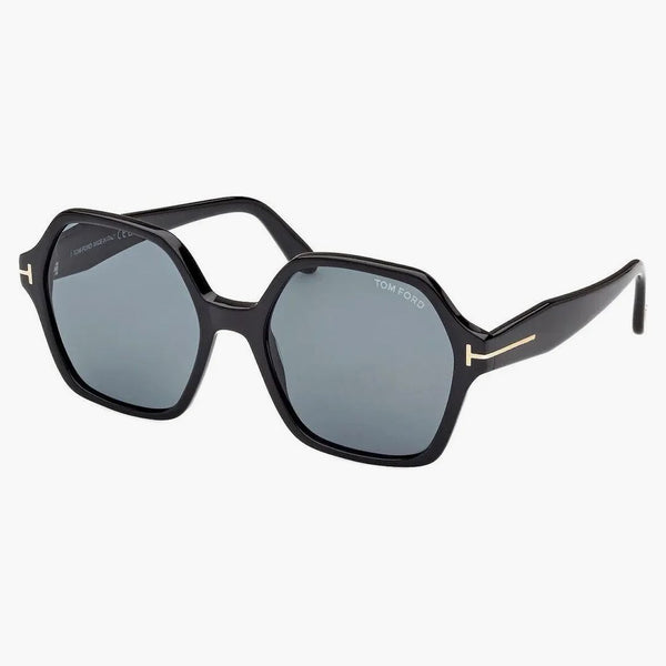Tom Ford Romy geometriska solglasögon svart/blå (FT1032S-01A-56)