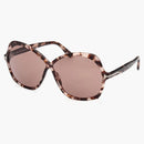 Tom Ford Rosemin Occhiali da sole Butterfly Havana/Violet (FT1013-55Y-64)