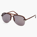Tom Ford Terry Aviator Sunglasses Brown/Smoke (FT1004-45A-62)