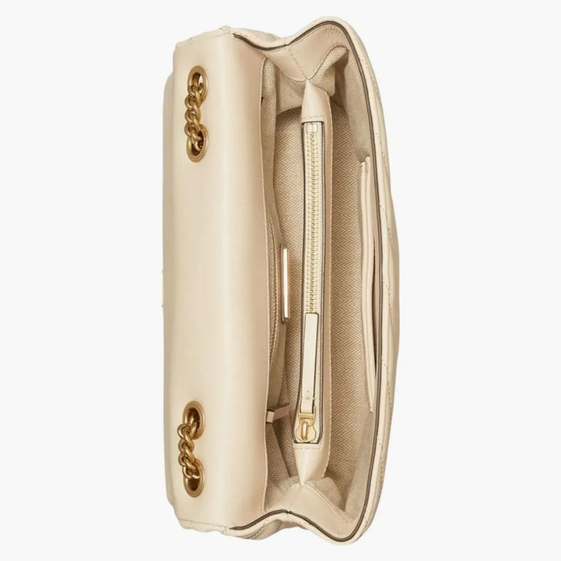 Tory Burch Kira Chevron Convertible Shoulder Bag New Cream