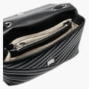 Tory Burch Kira Chevron Powder Coated Convertible Shoulder Bag Black/silver