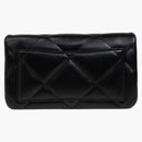 Tory Burch Kira Diamond Quilt Chain Wallet Black