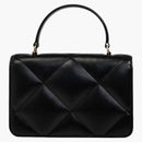 Tory Burch Kira Diamond Quilt Mini Top Handle Chain Wallet Black