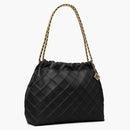 Tory Burch Logo Hobo Bag Black