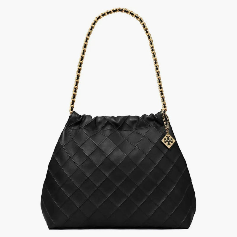 Tory Burch Logo Hobo Bag Black