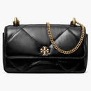 Tory Burch Mini Kira Diamond Quilt Flap Bag Black