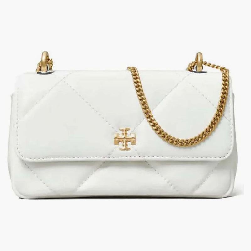 Tory Burch Mini Kira Diamond Quilt Flap Bag Blanc