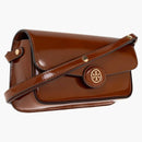 Tory Burch Robinson Spazzolato Rectangular Shoulder Bag Dark Sienna