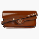 Tory Burch Robinson Spazzolato Rectangular Shoulder Bag Dark Sienna