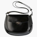 Tory Burch Robinson Spazzolato Small Flip Bag Black