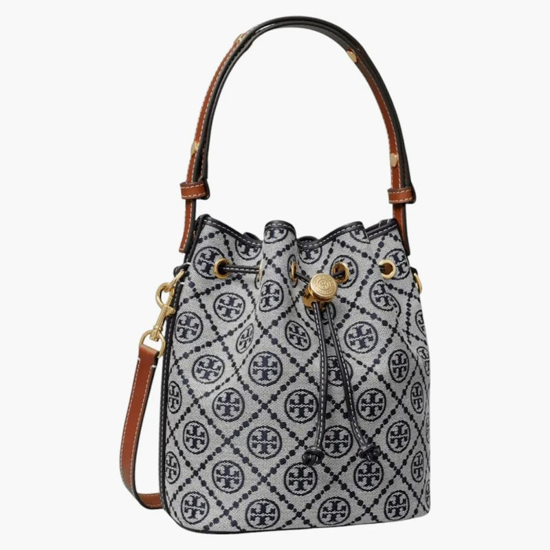 Tory Burch T Monogram Bucket Bag Navy