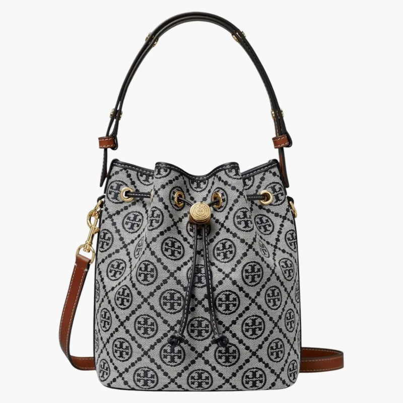 Tory Burch T Monogram Bucket Bag Navy