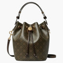 Tory Burch T Monogram Coated Canvas Mini Bucket Bag French Press