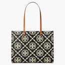 Tory Burch T Monogram Contrast Embossed Tote Black/white