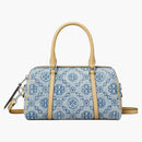 Tory Burch T Monogram Denim Mini Barrel Bag Powder Blue