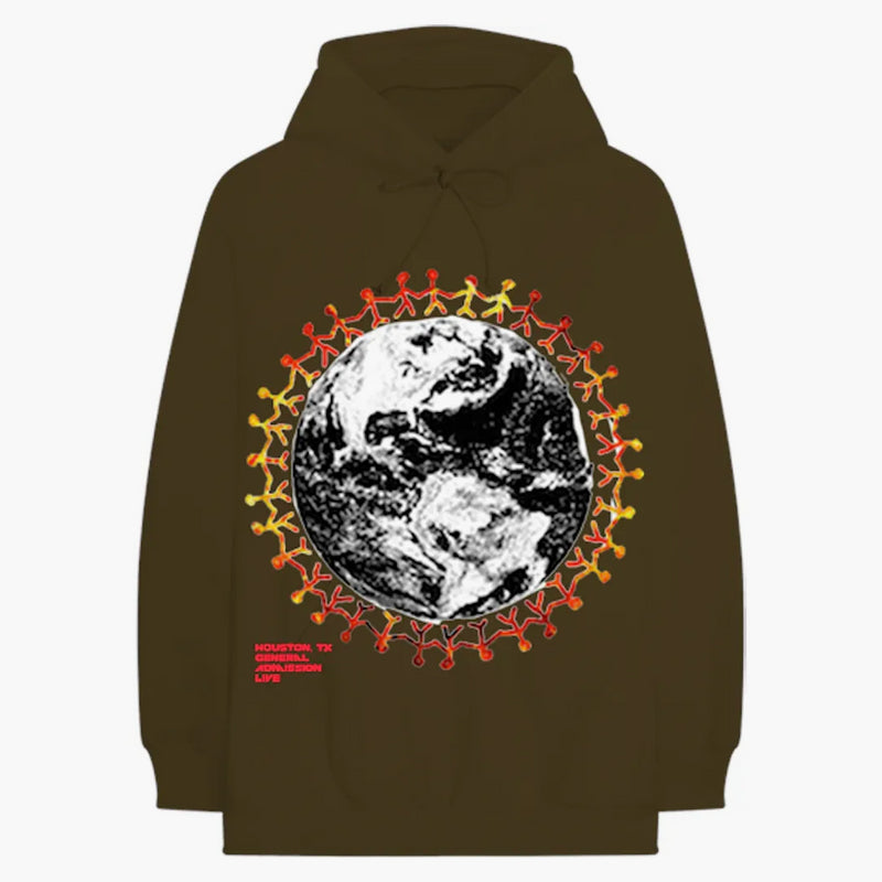 Travis Scott po celém světě Hoodie Brown