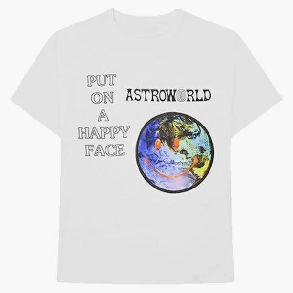 Travis Scott Astroworld Happy Face Tee White