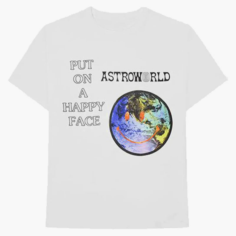 Travis Scott Astroworld Happy Face Tee White