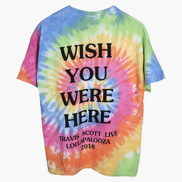 Travis Scott Astroworld Lollapalooza jsem šel do astroworld tee kravato barviva