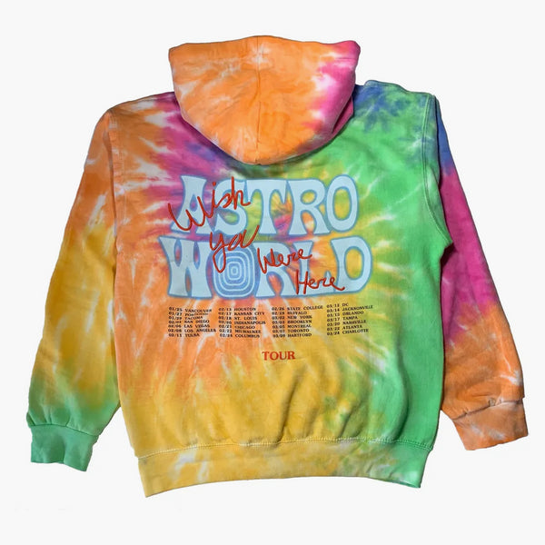 Travis Scott Astroworld Tour Skipping Bear Hoodie Tie Dye