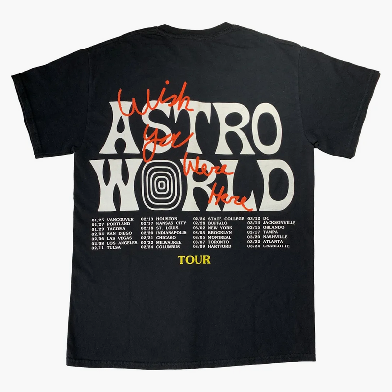 Travis Scott Astroworld Tour Wish You Were Here Tee Black