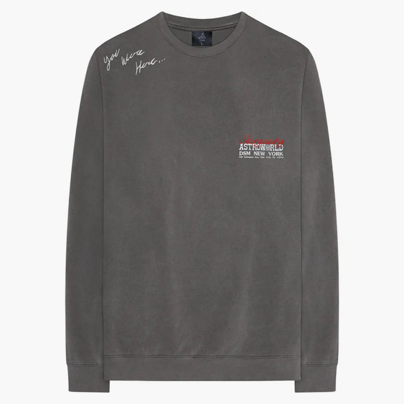 Travis Scott Astroworld x dsm ny si přeji, abys tady byl tady CrewNeck Black