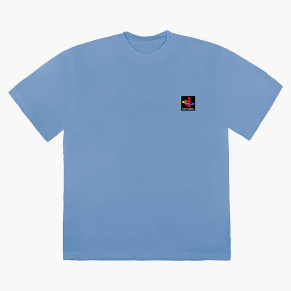 Travis Scott Cj Gamer Ii T-shirt Washed Blue