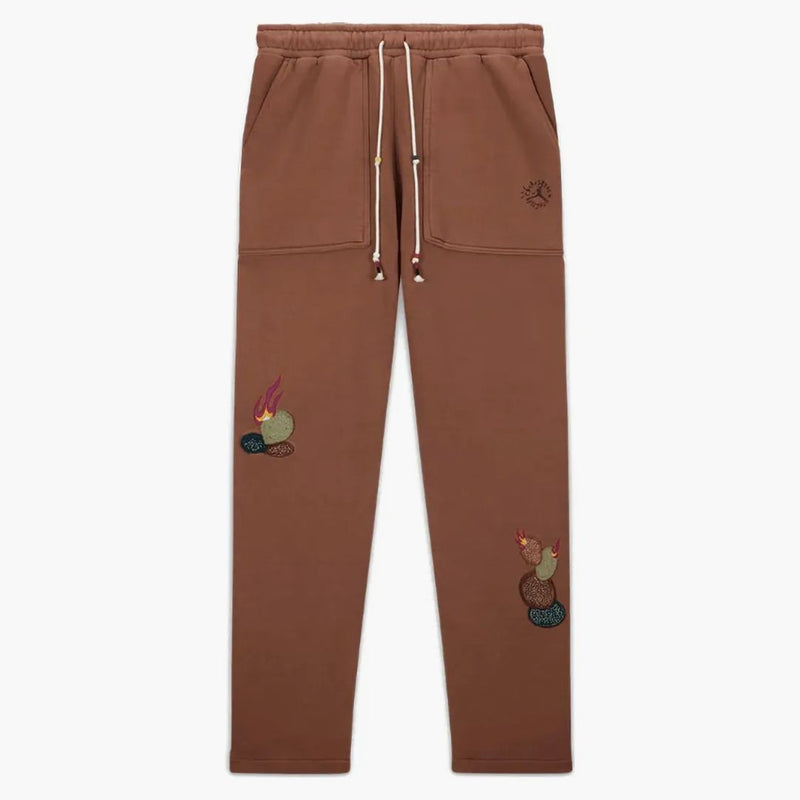Travis Scott X Jordan Fleece Pants (asia Sizing) Archaeo Brown