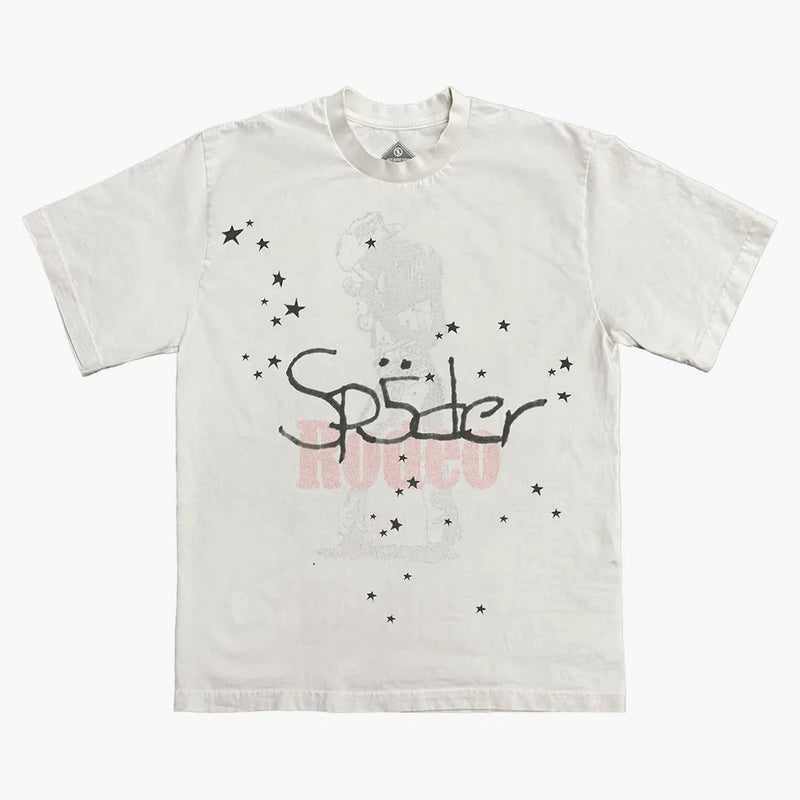 Travis Scott Cactus Jack x Sp5der dny před rodeo ii tee bílý