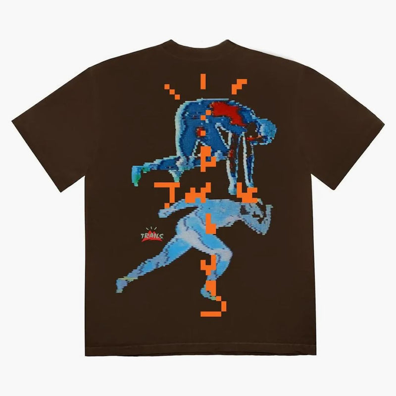 Travis Scott digitální tričko hnědé