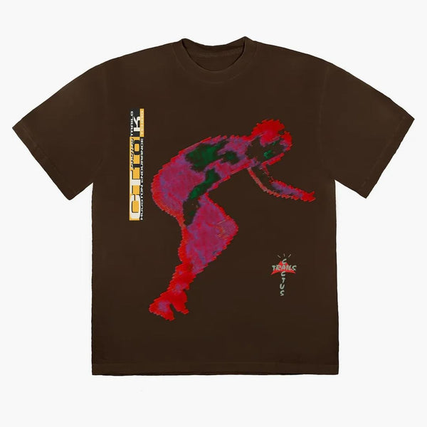 Travis Scott digitální tričko hnědé