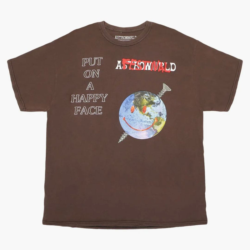 Travis Scott Happy Face Festival Tea Bleached Brown