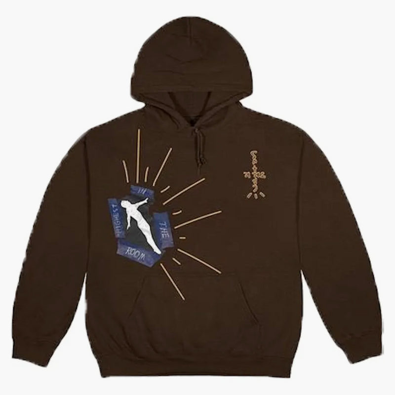 Travis Scott nejvyšší v místnosti ne pro dekódování mikiny Brown