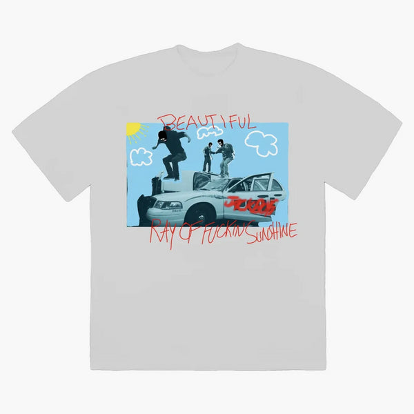 Travis Scott Jackboys Ray of Sunshine Tricou alb