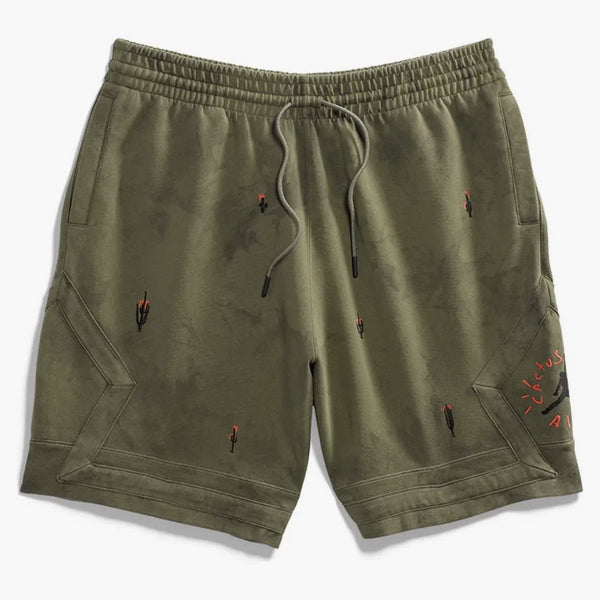 Travis Scott Jordan umyl semišové šortky olive
