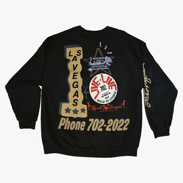 Travis Scott Road do Utopia Las Vegas Crewneck Black