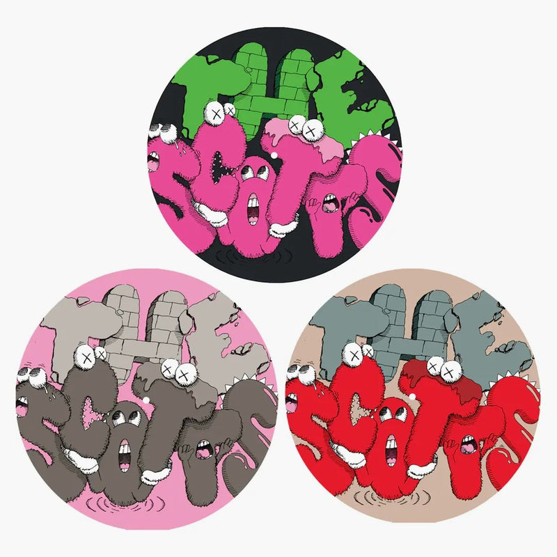 Travis Scott Scotts Kaws Picture Disc Black/Pink/Beige Set